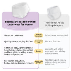 BezBezz extended absorbent core offers all-day dryness and protection.