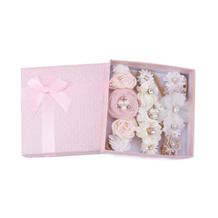 BFNAAgirl baby headband with back cotton pad for gentle, mark-free wear.