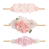 BFNAAgirl baby floral headband nylon elastic offers gentle stretch for secure daily wear