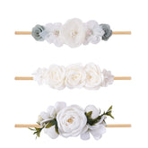 BFNAAgirl floral headband with back cotton pad for gentle comfort.