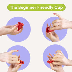 Bfree Cup easy-grip stem aids placement and removal for comfortable handling.