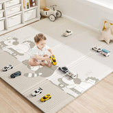 BG-BABYGO baby floor play mat laid flat showing foldable design for portable use