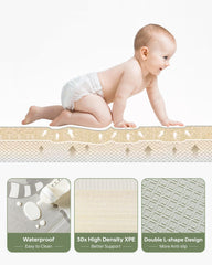 BG-BABYGO non-toxic XPE foam for a safe, durable crawling area.