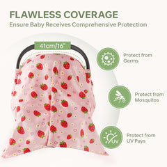 BG-BABYGO universal-fit straps demonstrate quick installation on strollers and seats.