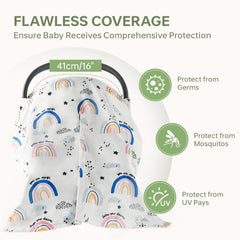 Velcro straps provide quick, universal fit on most car seats.