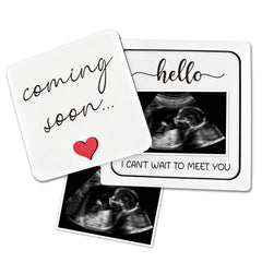 BGFMVS baby coming soon frame displaying ultrasound photo for a heartfelt reveal.