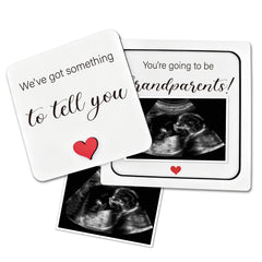 BGFMVS pregnancy announcement frame shows a 5x5 inch wooden keepsake for grandparent reveal
