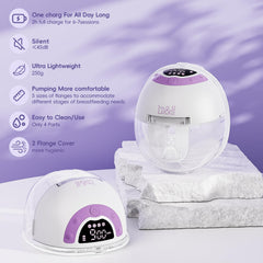 B&H bh wearable breast pump securely fastened around the bra