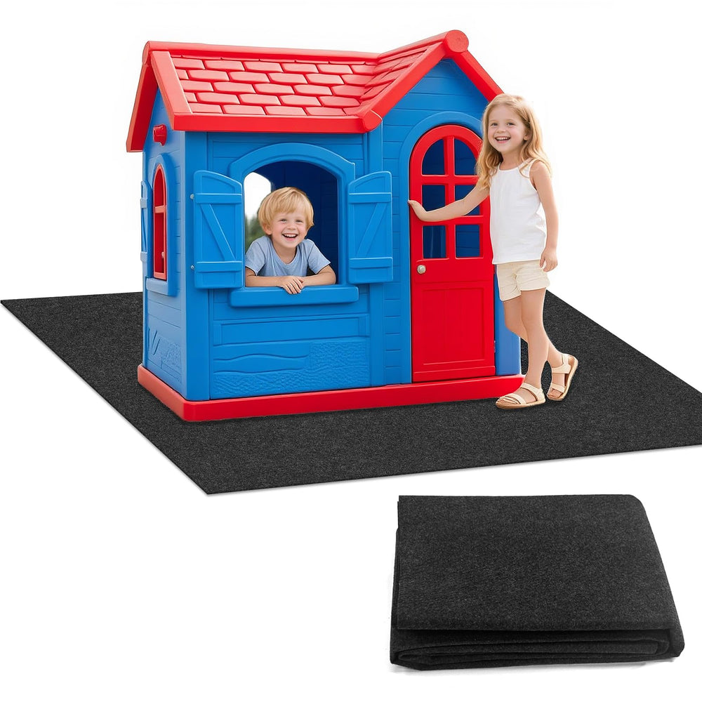 Bhyhok outdoor playhouse mat 71x55 inches offers a spacious play area for kids.