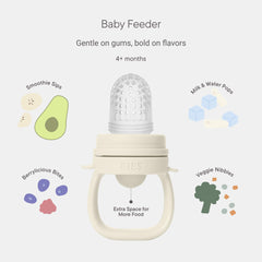 BIBS Baby Feeder promotes self-feeding with small hands.