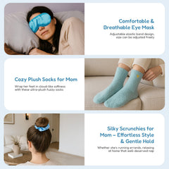 BIBIBLISSBABY soft socks and eye mask for cozy maternity evenings.