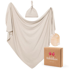 BIBIBLISSBABY stretchy swaddle blanket soft stretch for newborn comfort.