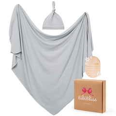 Bibiblissbaby stretchy swaddle blanket showing secure newborn comfort and flexible wrap