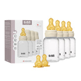 BIBS baby bottle ivory 150ml with latex nipple designed for easy grasp.