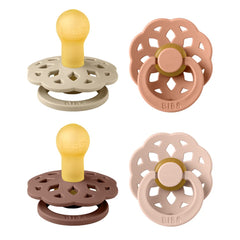 BIBS Boheme Soother round nipple pack shows newborn soothing potential
