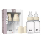 BIBS 5 oz ivory bottle with round silicone nipple for smooth feeds.