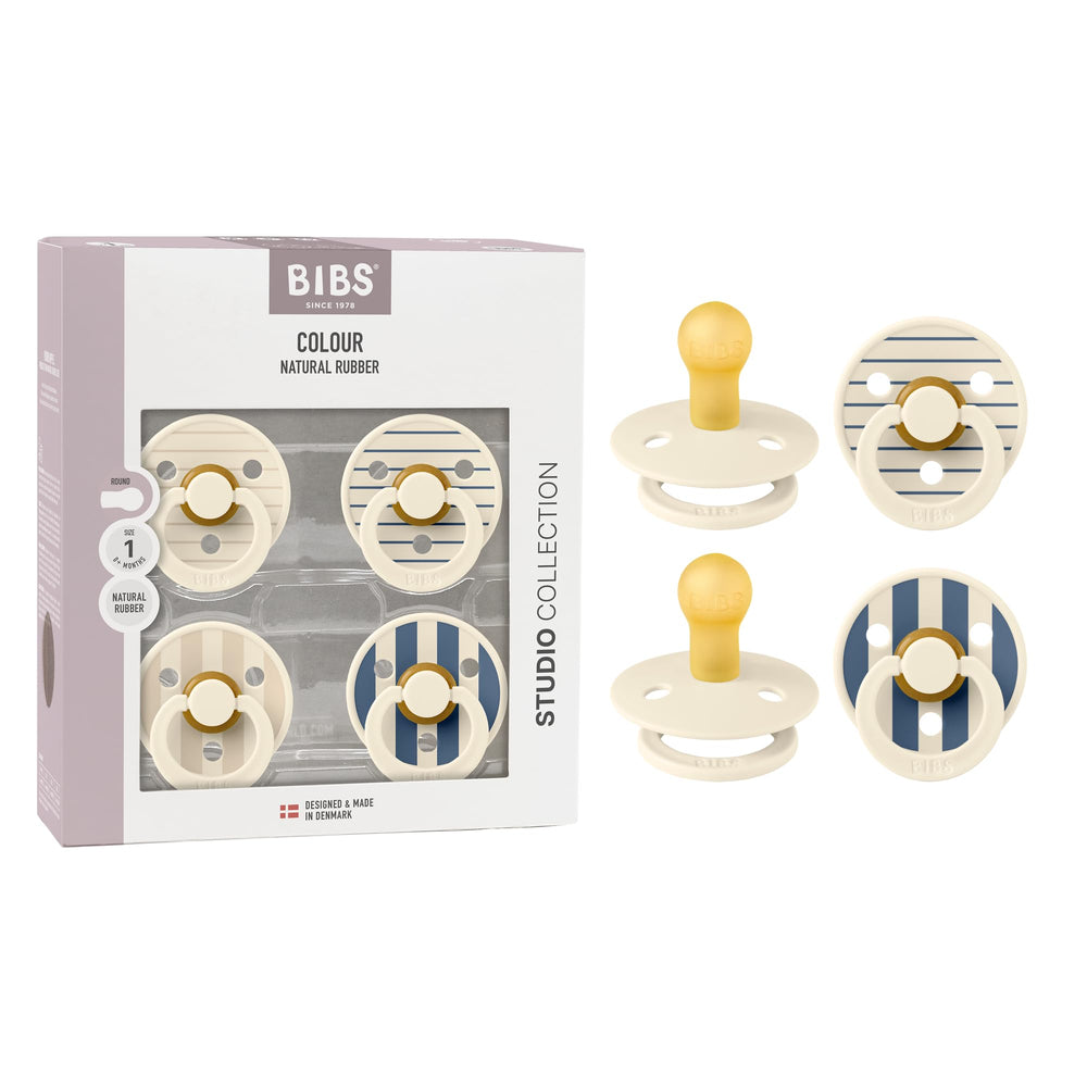 BIBS Colour Pacifier Ivory with round nipple for gentle soothing and easy latching