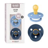 BIBS Colour pacifier with round shield for gentle soothing and easy grip.