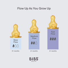 BIBS round nipple bottle offers natural latch feel during transitions.