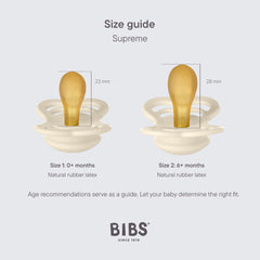 BIBS Supreme Collection twin pacifiers in blush for convenient soothing.