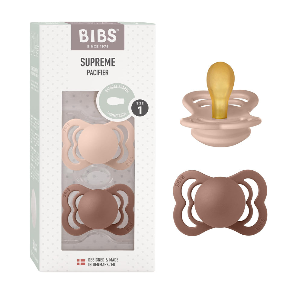BIBS Supreme Collection packaging highlights Danish craftsmanship and safety.