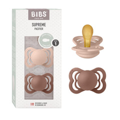BIBS Supreme Collection packaging highlights Danish craftsmanship and safety.