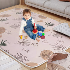 BICESTE 74x50 playpen mat with thick foam cushions offers a soft crawl space for babies