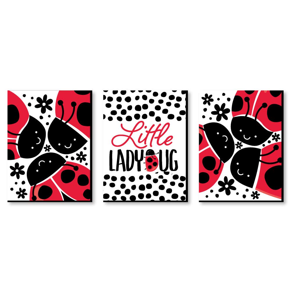 Big Dot of Happiness Happy Little Ladybug print 1 for nursery wall display.