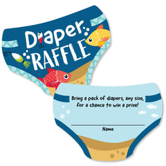 Big Dot of Happiness Let’s Go Fishing diaper raffle insert card for invitations with simple participation.