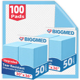 BIGGMED tear-resistant bed pad, side view shows protection and dryness.