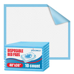 BIGGMED tear-resistant bed pad 40x36 inches for overnight protection.