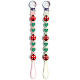 BIGSPINACH ladybug leaf design pacifier clip keeps pacifier secure on baby clothes
