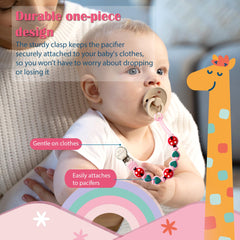 BIGSPINACH pacifier clip stainless steel clasp with gentle grip