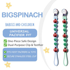 BIGSPINACH personalized pacifier clip adds a personal touch to baby gear