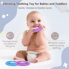 BIKCANP purple sensory teether held by child for focused play