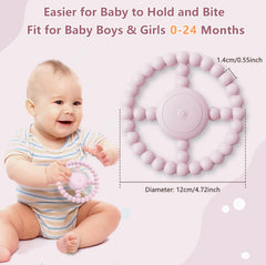 BIKCANP USB rechargeable teether in pink, convenient on-the-go sensory support