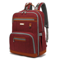 Billiton Mashi diaper backpack exterior waterproof finish resists spills during travel.