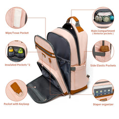 BILLITON MASHI diaper bag backpack side pocket showcasing quick-access storage