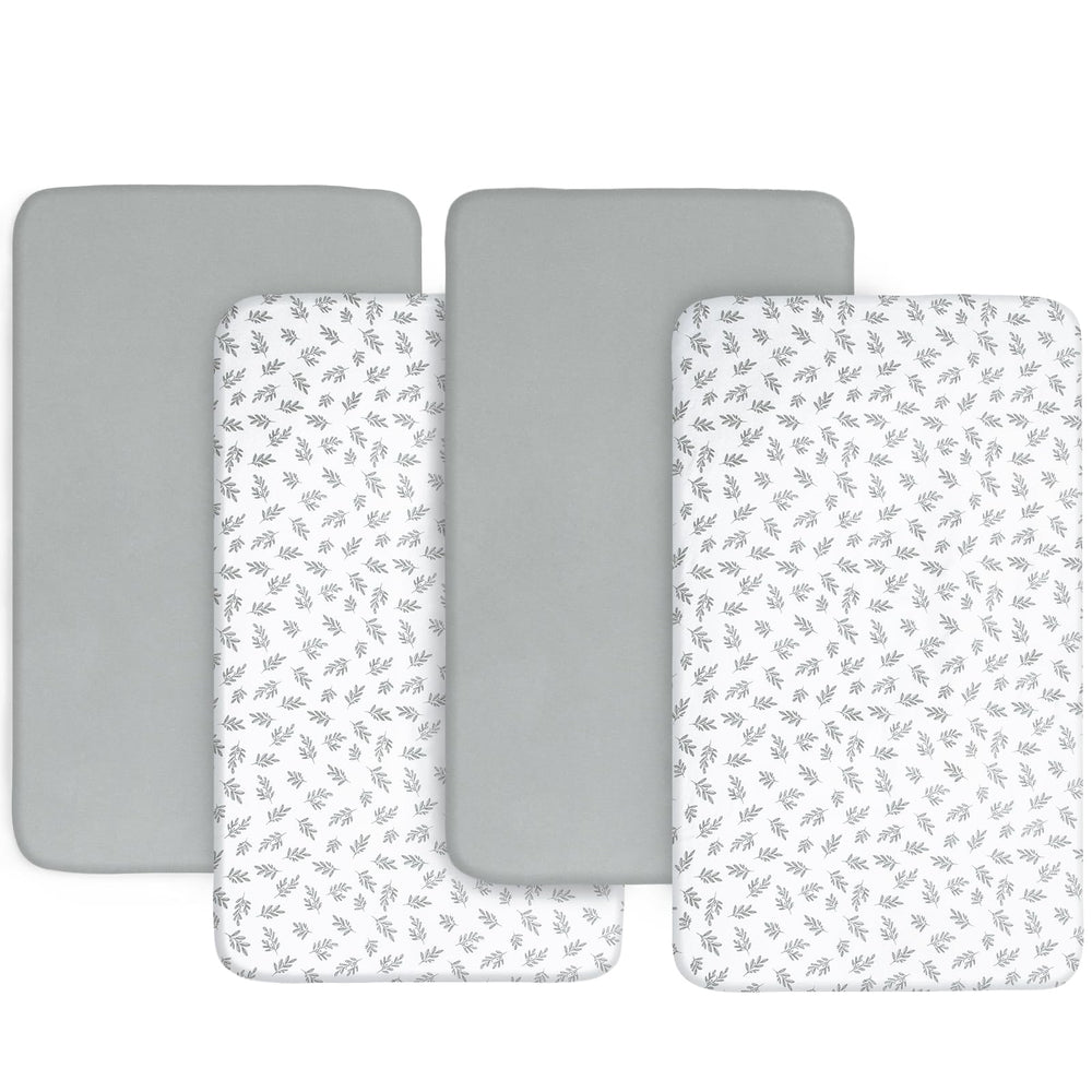 Biloban baby bassinet sheets 4-pack: ultra-soft microfiber for cozy sleep.