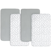 Biloban baby bassinet sheets 4-pack: ultra-soft microfiber for cozy sleep.