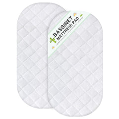 Biloban bassinet mattress pad 15x30 fits standard bassinets with secure elastic edge.