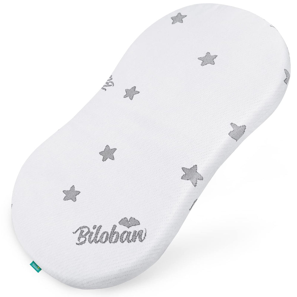Biloban bassinet mattress pad 18x30 for a snug, secure sleep.