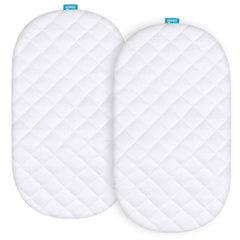 Biloban bassinet pad cover Karley waterproof 2-pack protects the mattress from spills