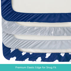 Biloban unisex patterns provide versatile style for any nursery
