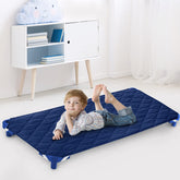 Biloban cot sheet 23x51 fits securely on standard cots for nap time.