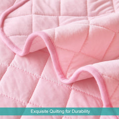Biloban down-alternative fill lightweight conveys airy warmth for year-round use.