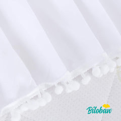 Dust ruffle with 14-inch drop keeps bedding neatly hidden