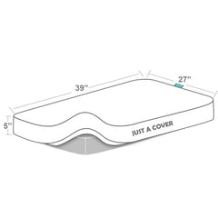 Biloban elasticized skirt fit pad anchors securely to most playards