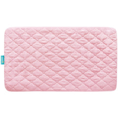 Elastic skirt securely fits most mini cribs and mattresses