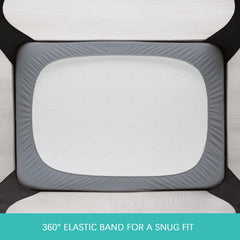 Biloban fit for 39 by 27 inch playards with a deep elastic skirt.